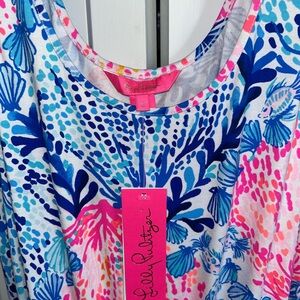Lilly Pulitzer Vibrant Blue and Pink Jarrett Romper